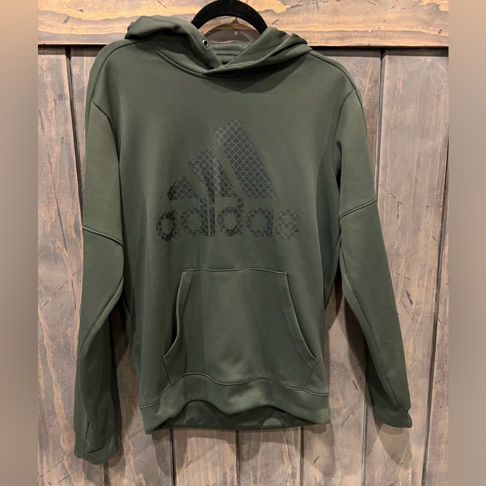 Adidas dri fit logo hoodie pullover sweatshirt